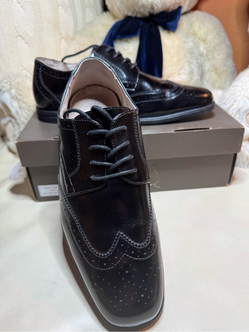 Florsheim Men’s Keenan Wingtip Dress Shoes – Size 7M – Black Leather